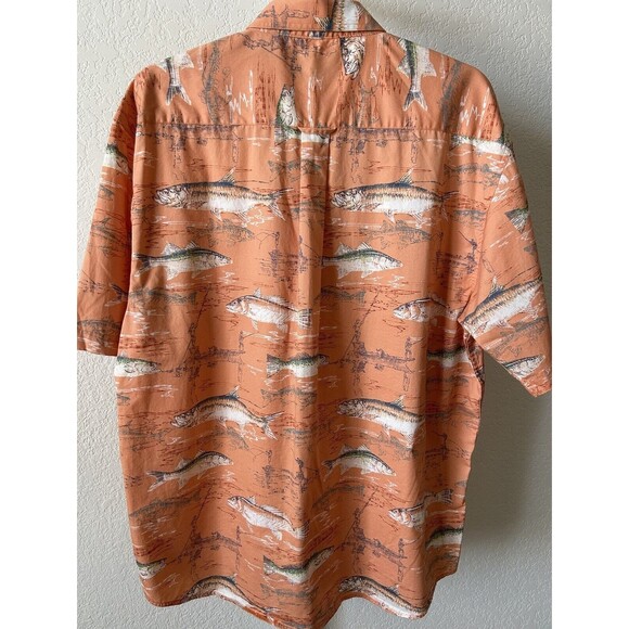 Magellan Sportswear Mens‎ XL Orange Fish & Lure Graphics Button Down Shirt - Picture 5 of 10